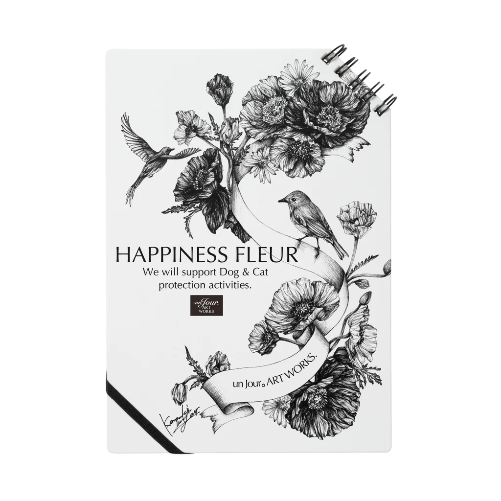Kazuki SHOP from un Jour。ART WORKSの【HAPPINESS FLEUR】 Notebook