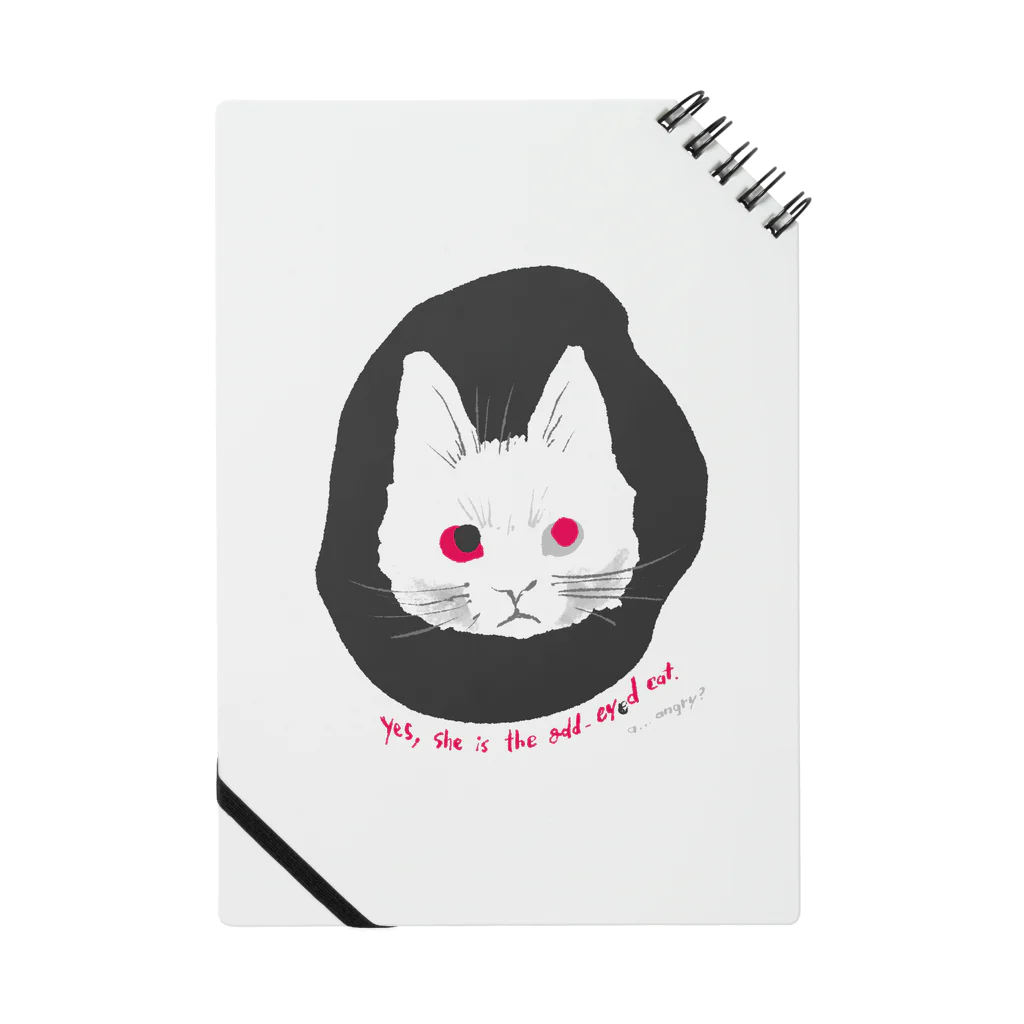 mya-mya=MIYA JUNKO's shop 02のodd-eyed cat Notebook