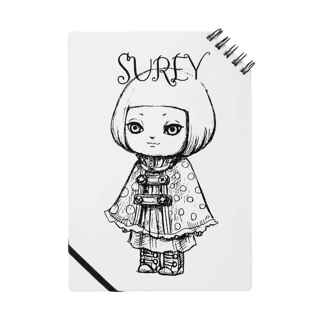 SUREYのポンチョを着た女の子 Notebook