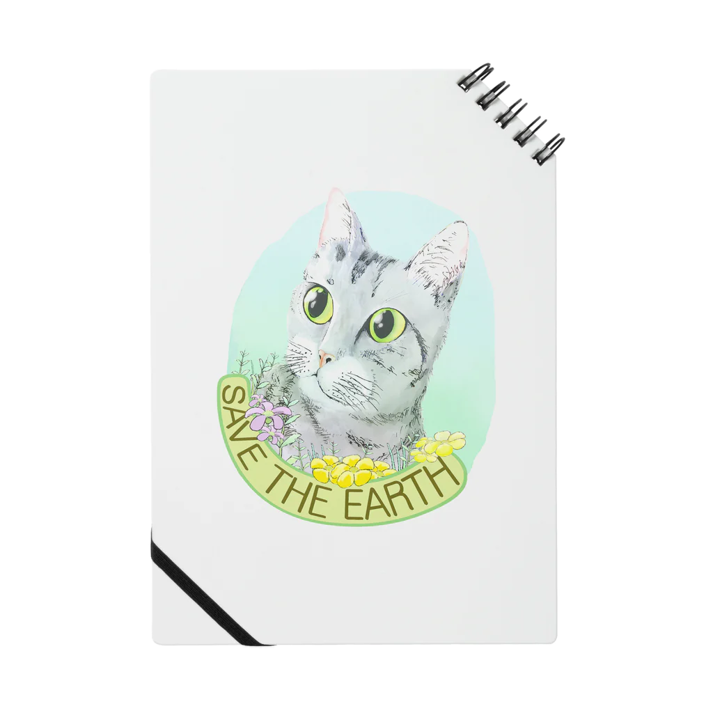 2gawaの猫さんto野花2　save the earth Notebook