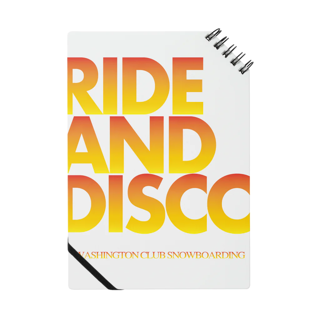 WASHINGTON CLUB SNOWBOARDINGのRIDE AND DISCO(red) Notebook