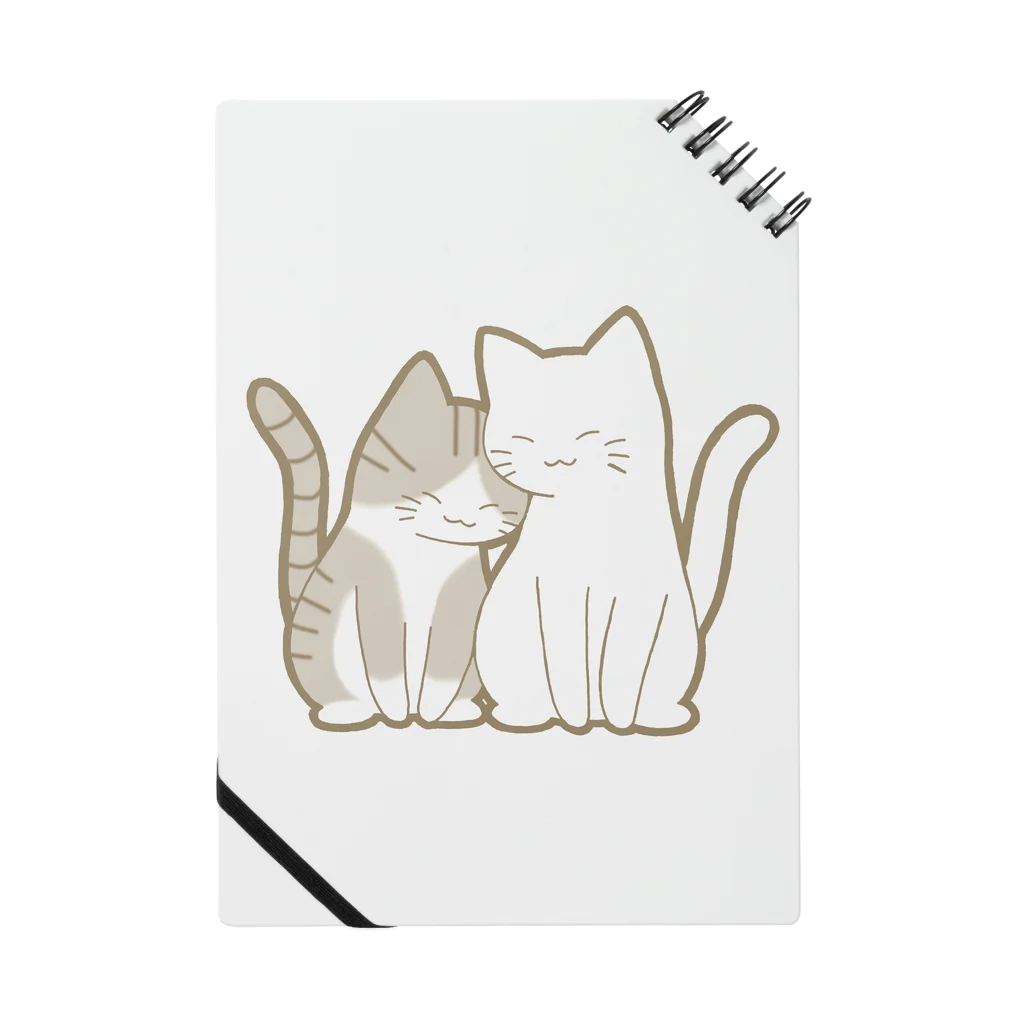かわいいもののおみせ　いそぎんちゃくの仲良し猫　サバ白&白 Notebook