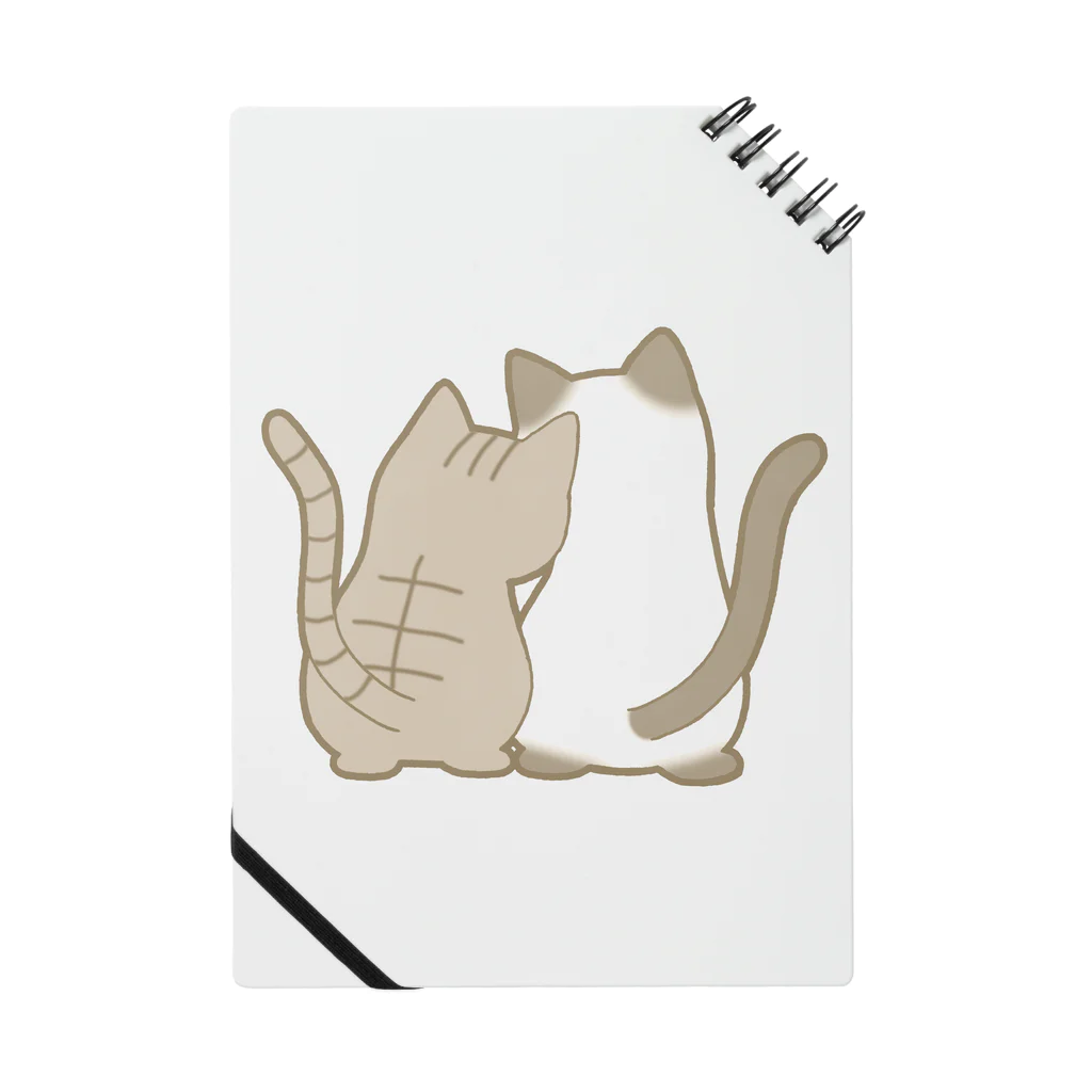 かわいいもののおみせ　いそぎんちゃくの仲良し猫の背中　キジトラ&ポインテッド Notebook