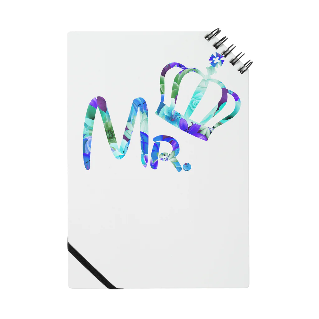 Mr.Rightのカップルコーデ トレンドの花柄ファッション 「Mr.」メンズ　ブルー Notebook