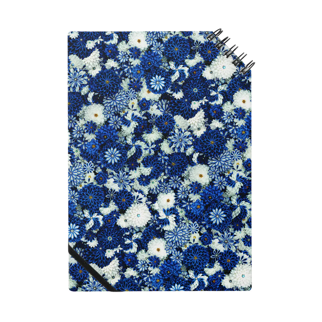 Japanese Fabric Flower coconの花群生紋様　瑠璃×月白 Notebook