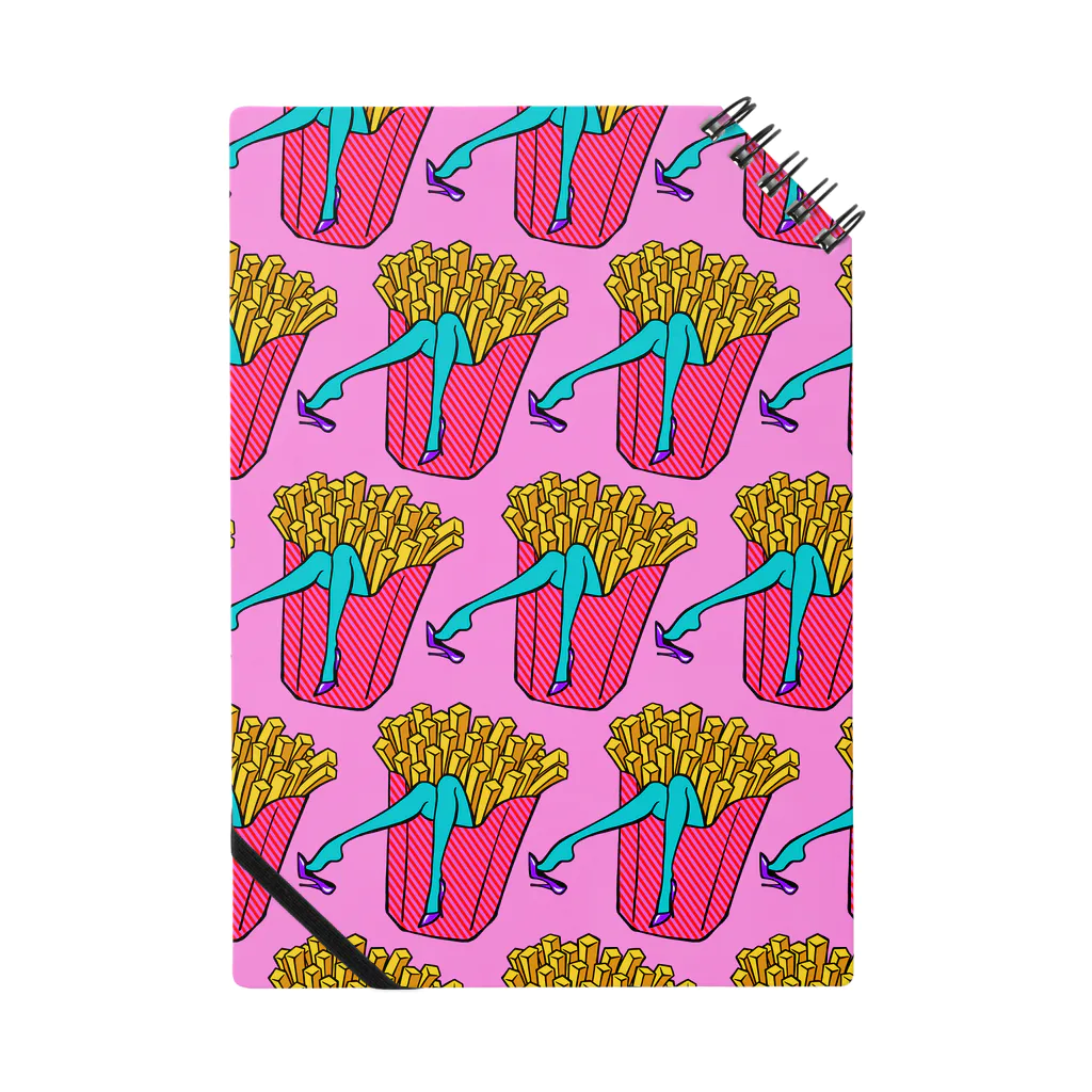 Mieko_Kawasakiの誘惑のフライドポテト🍟　ピンクAO / FRENCH FRIES GULTY PLEASURE Notebook