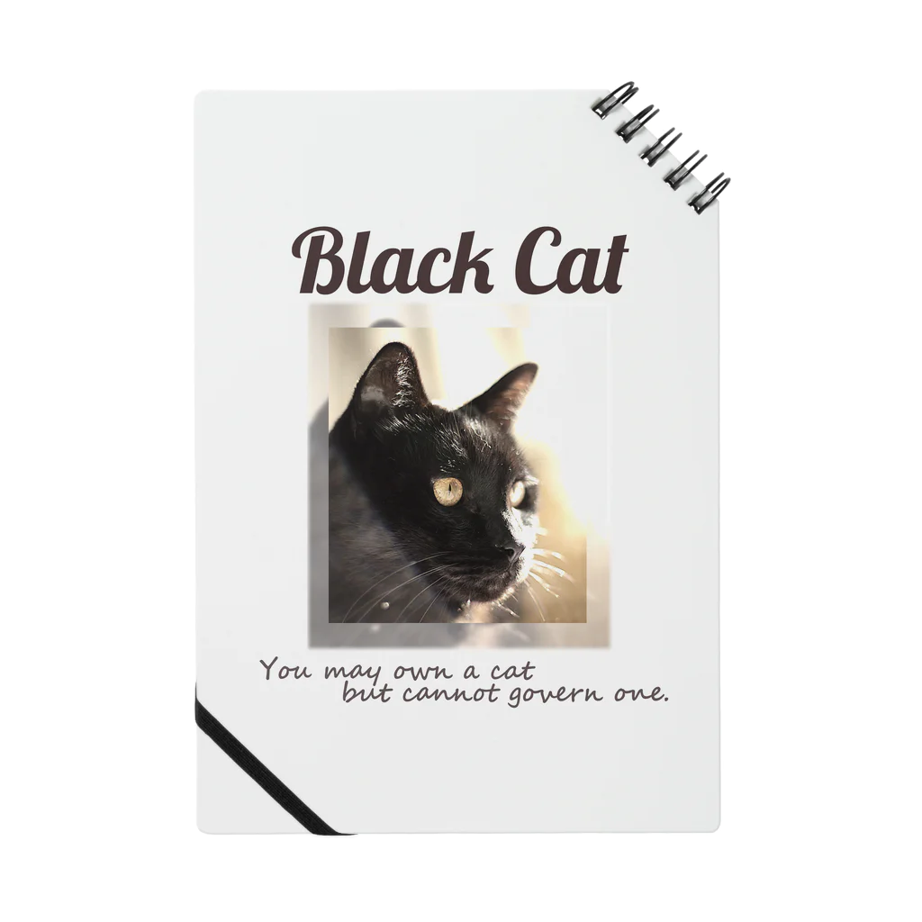 ひよっこデザインの凛々しい黒猫 ノート