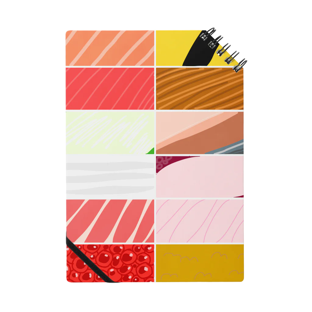 ゆるいイラストのおみせ。の寿司カラーパターン Notebook