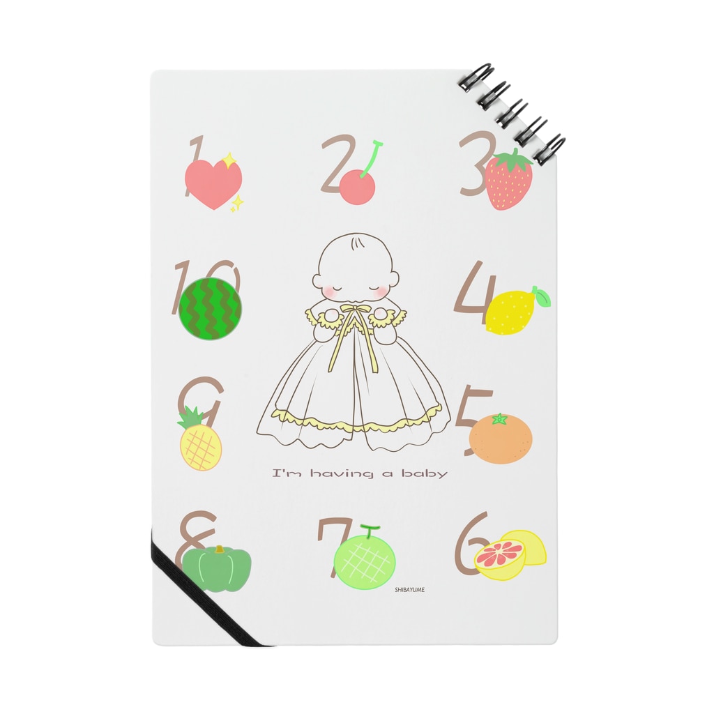 しばの夢工房イラストグッズ店の赤ちゃんの体重カレンダー（ピンク無し） Notebook