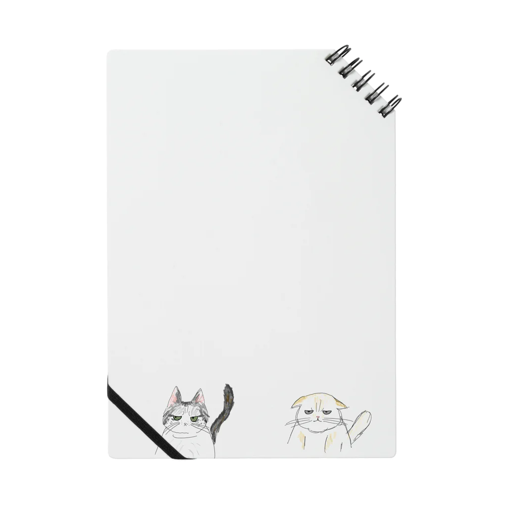 丸太猫のふてぶてしい顔の猫のつがい Notebook