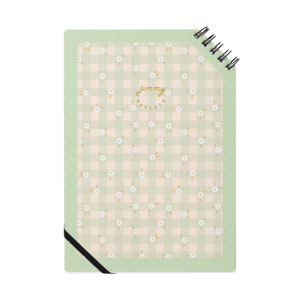 Jimmy BuffaloのJimmy Buffalo - Daisy Gingham ミント Notebook