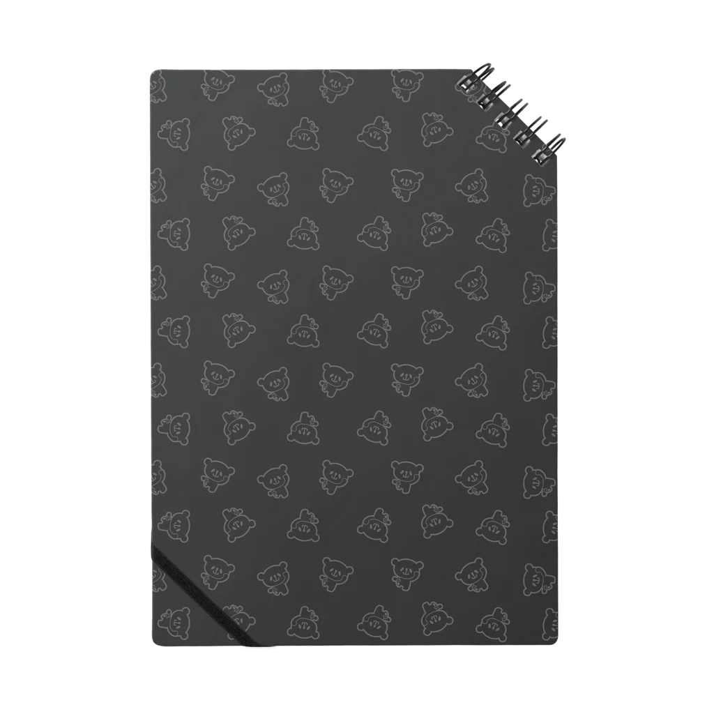 おやまくまオフィシャルWEBSHOP:SUZURI店のおやまくまいっぱい（モノトーン） Notebook