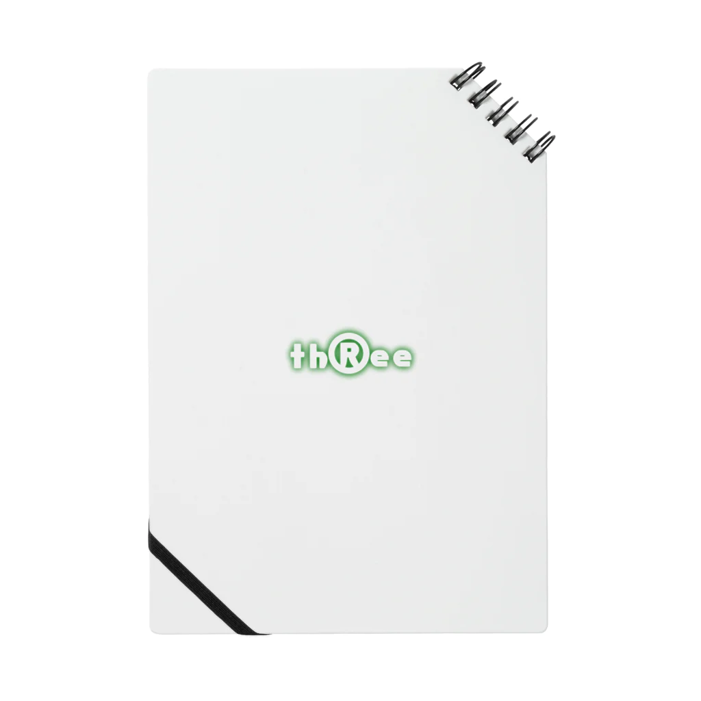 th®︎eeのthree LOGO NEON ForestGreen Notebook