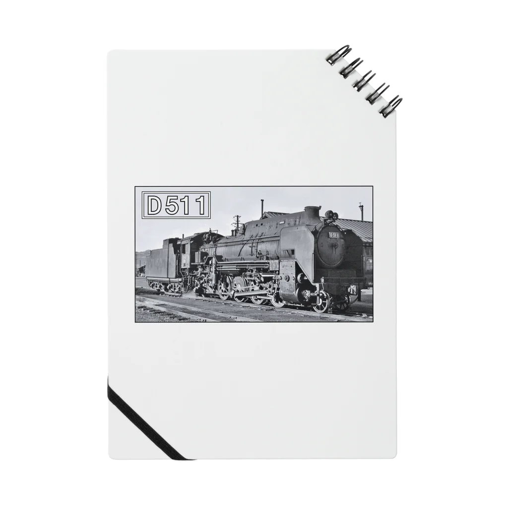 ヴィンテージ鉄道写真グッズの店のD51形蒸気機関車１号機 （モノクロフォト） Notebook