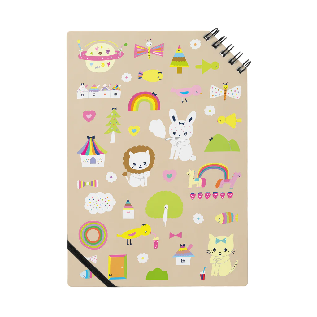 Futakawa Mayuのグッズショップのノート 総柄 2012 ベージュ  Notebook