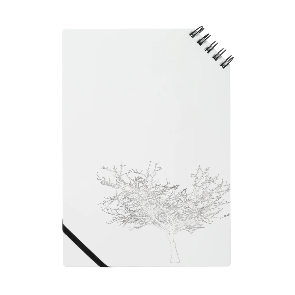 シンプルなグッズ やこ屋の(白抜き)シルエットな木 Notebook