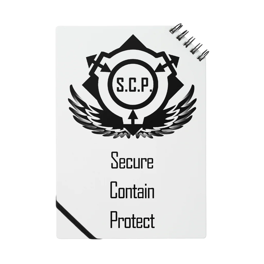 トランジスタ＠ SCP FoundationのSCP財団ロゴグッズ-逆向き翼黒[SCP Foundation] Notebook