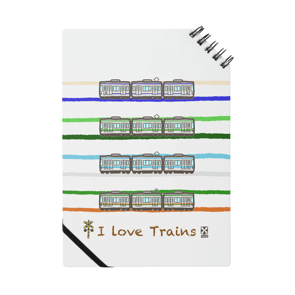 竜の工房・翔 -SUZURI SHOP-のI Love Trains 横浜駅で見られるかも編 Notebook