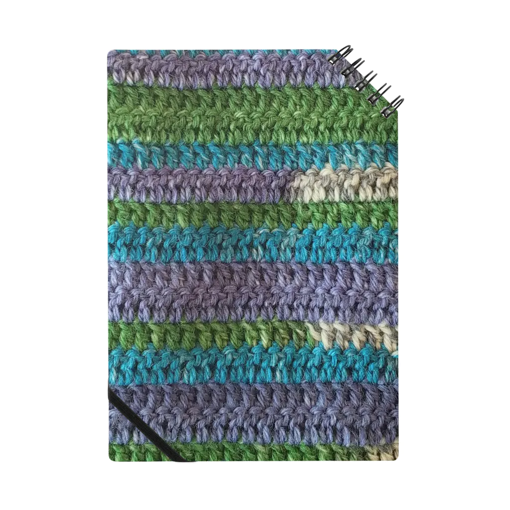 sandy-mのウール毛糸 手編み柄 カラフル ブルー系 ノート