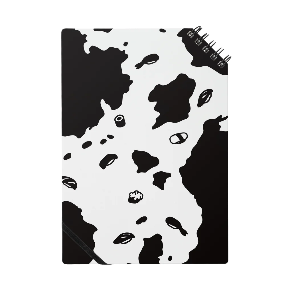 9bdesignのS-USHI ウスシ 鮨の牛柄｜黒 ノート