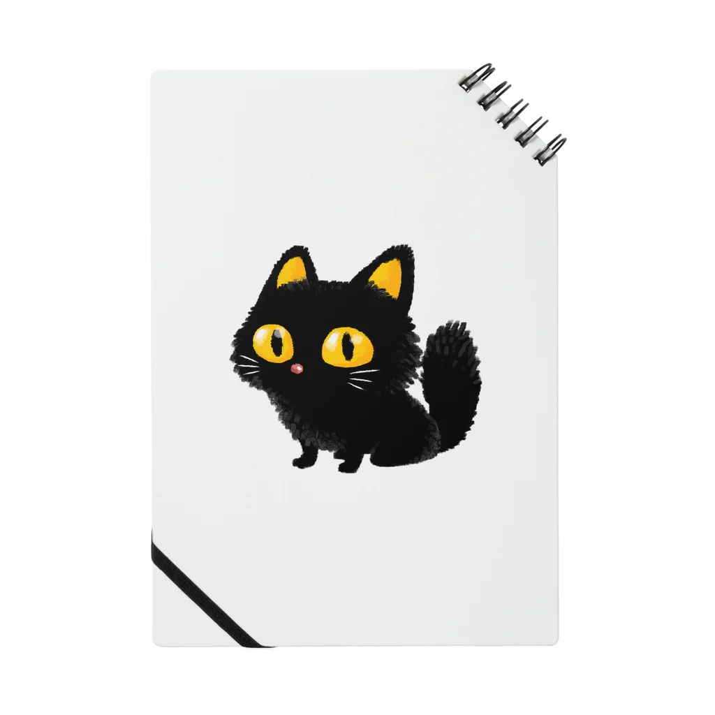 堀越ヨッシーのお店（SUZURI支店）の黒猫と見つめ合った夜 ノート