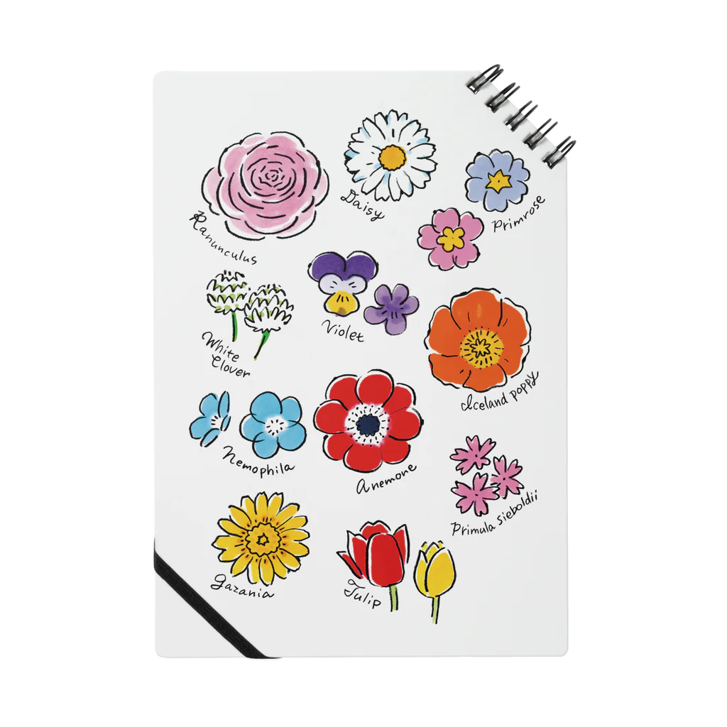 溝呂木一美のお店の【春の花】Spring Flower Notebook