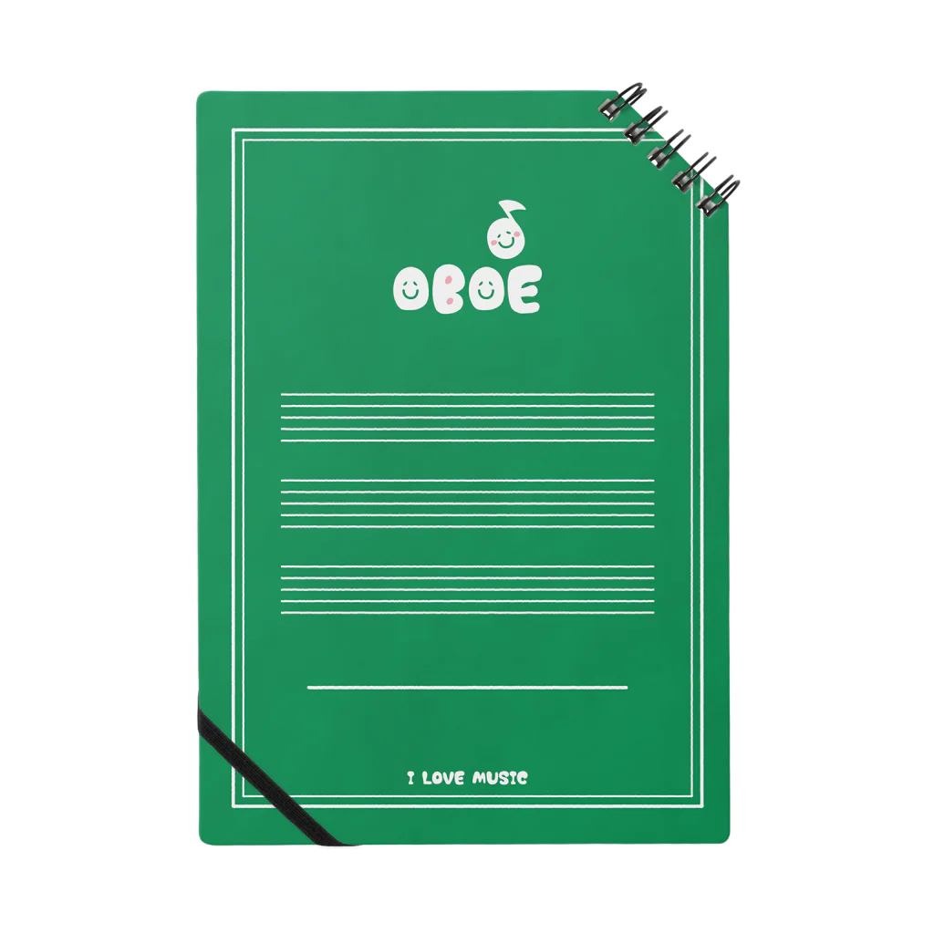 有限会社ケイデザインのアイアム オーボエ奏者！！ノート緑 Notebook