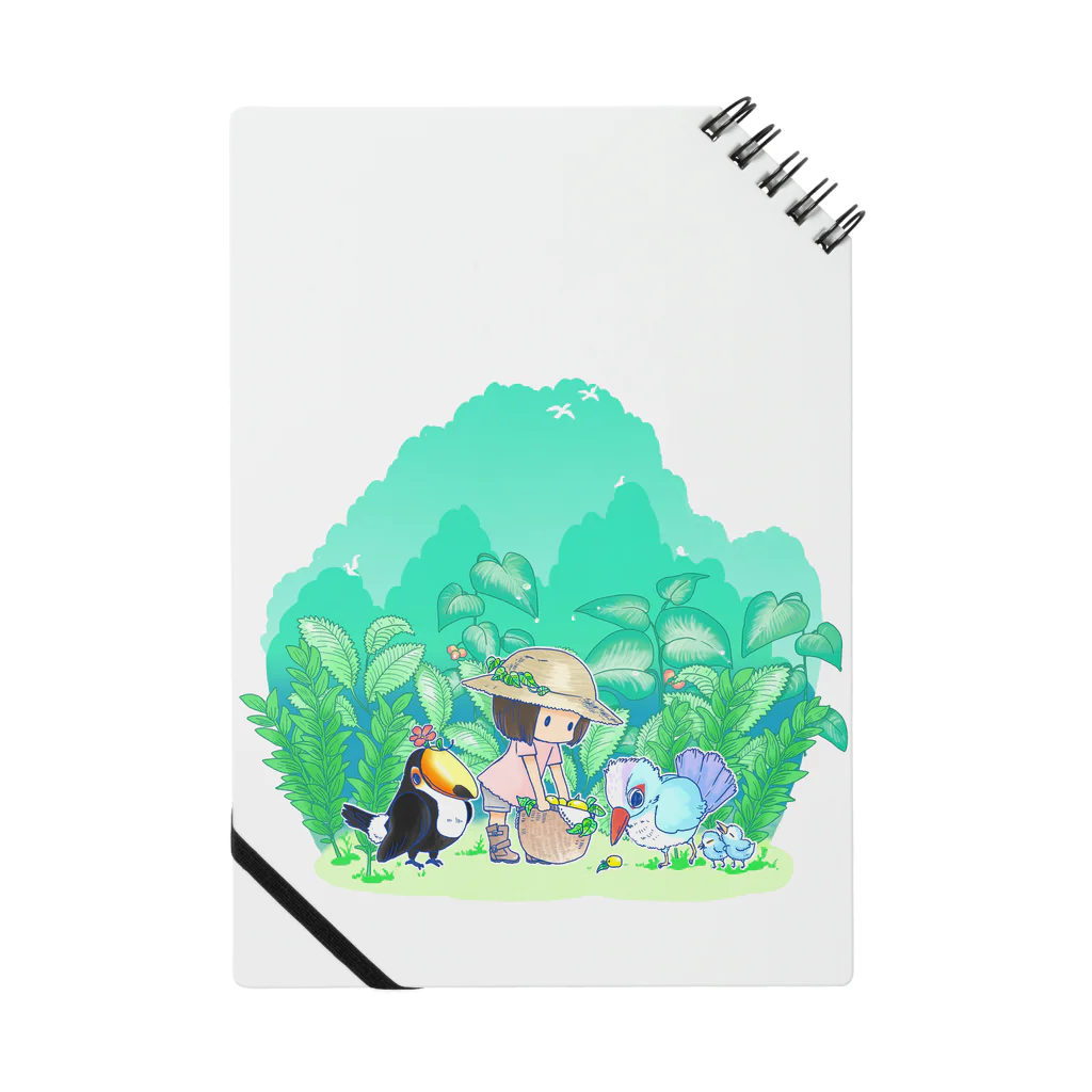 柚子屋の植物と鳥と女の子。ノート Notebook