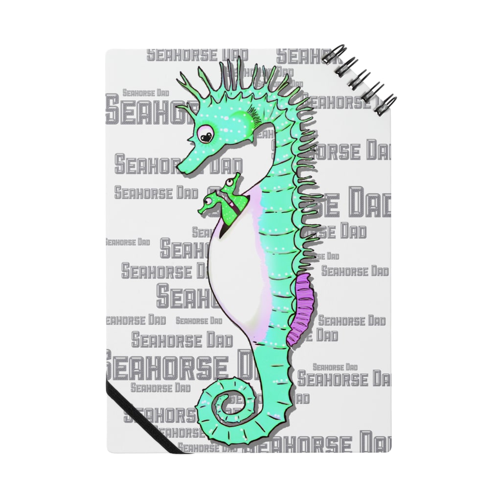 LalaHangeulのSeahorse Dad グリーン Notebook