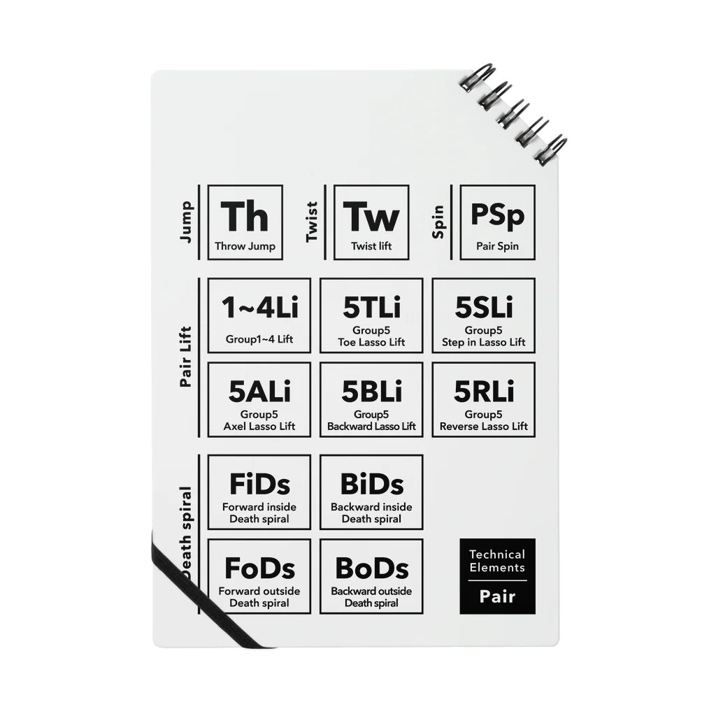 rd-T（フィギュアスケートデザイングッズ）のTechnical Elements [Pair] Notebook