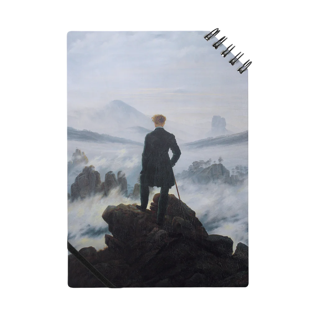 世界の絵画アートグッズのカスパー・ダーヴィト・フリードリヒ《雲海の上の旅人》 Notebook