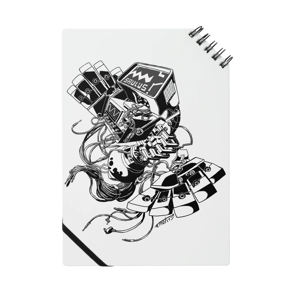 白黒灰脂オリジナルイラストグッズSHOP『熊猫動物園』の【ROCKOLOID SAULUS】 type-Oscilloscope ノート