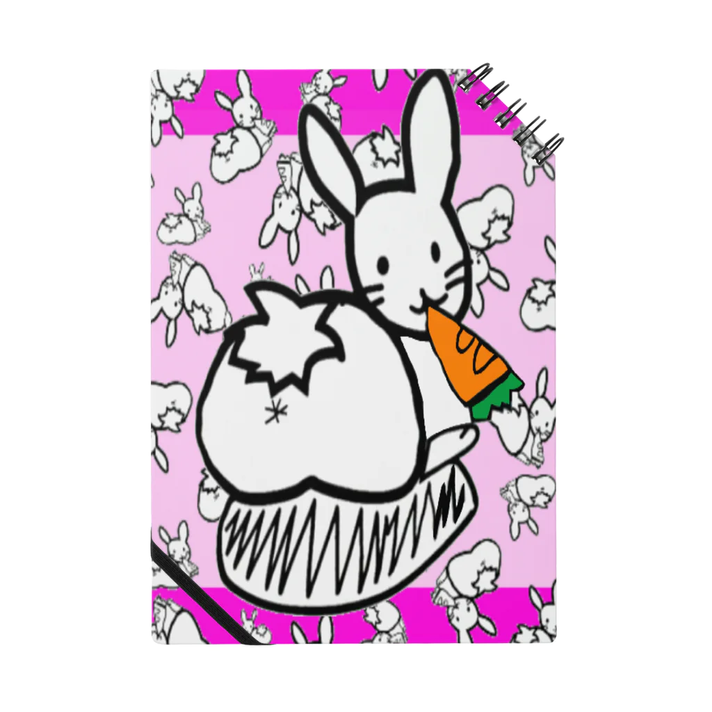 🤍一ノ瀬 彩 🐇⸒⸒ suzuri支店🤍のｶｵｽうさぎ:桃色 Notebook