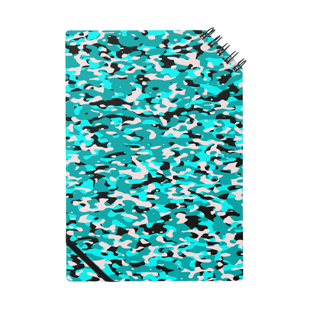 Military Casual LittleJoke のCasualCamo TurquoiseBlue カジュアル迷彩 水色 Notebook