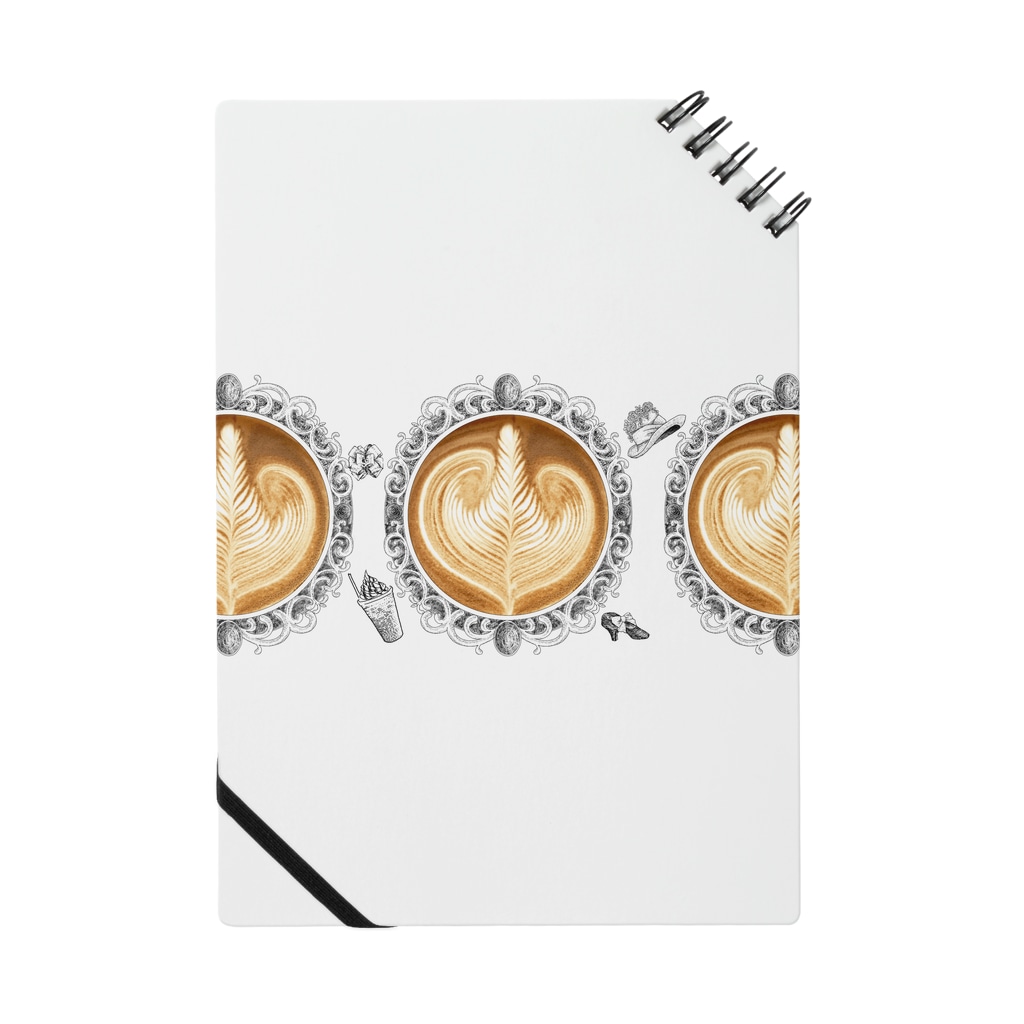 Prism coffee beanの【Lady's sweet coffee】ラテアート エレガンスリーフ  / With accessories ～2杯目～ Notebook