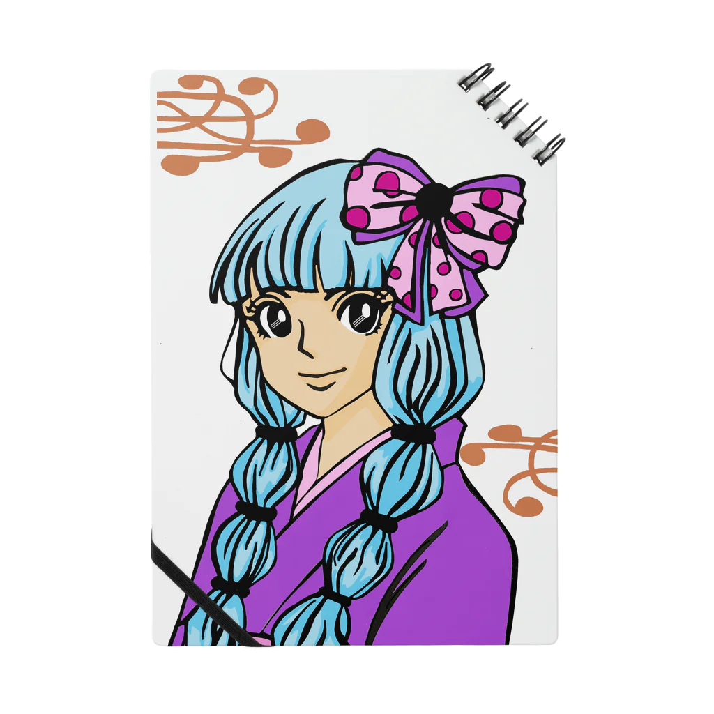 ふん女 切り絵 お下げの女の子 / ふんふんふんSHOP ( Hunhunhun_ )のノート通販 ∞ SUZURI（スズリ）