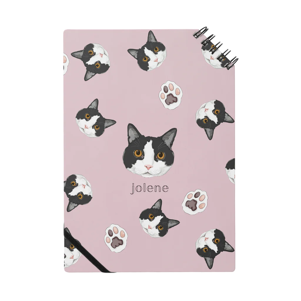 みきぞーん｜保護猫 ミッキー画伯と肉球とおともだちのjolene 肉球総柄 Notebook