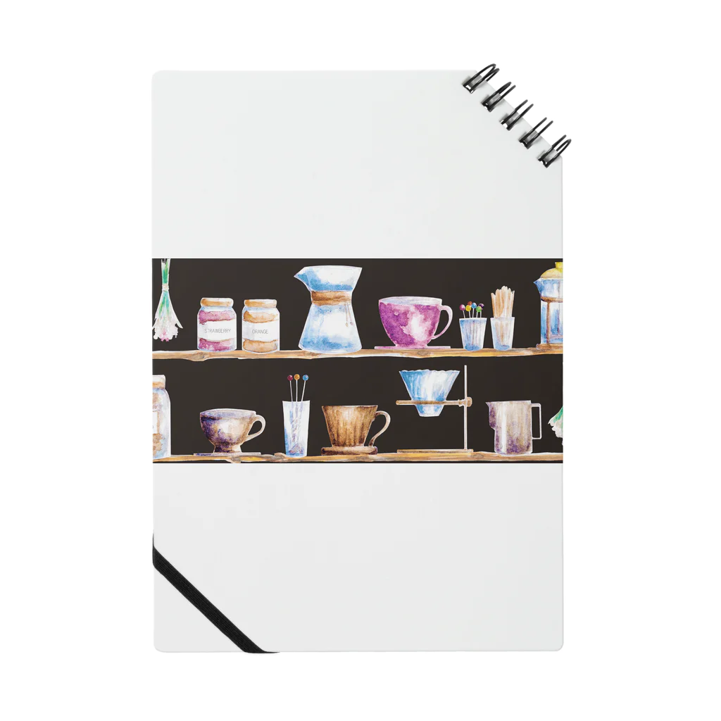 Prism coffee beanのレトロ水彩カフェのコーヒー器具棚/アンティーク ～Alley～ Notebook