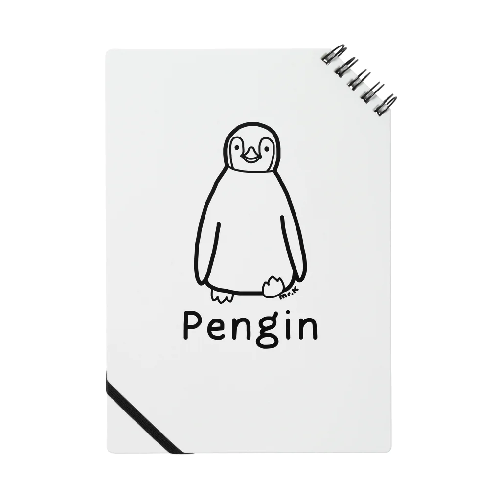 MrKShirtsのPengin (ペンギン) 黒デザイン Notebook