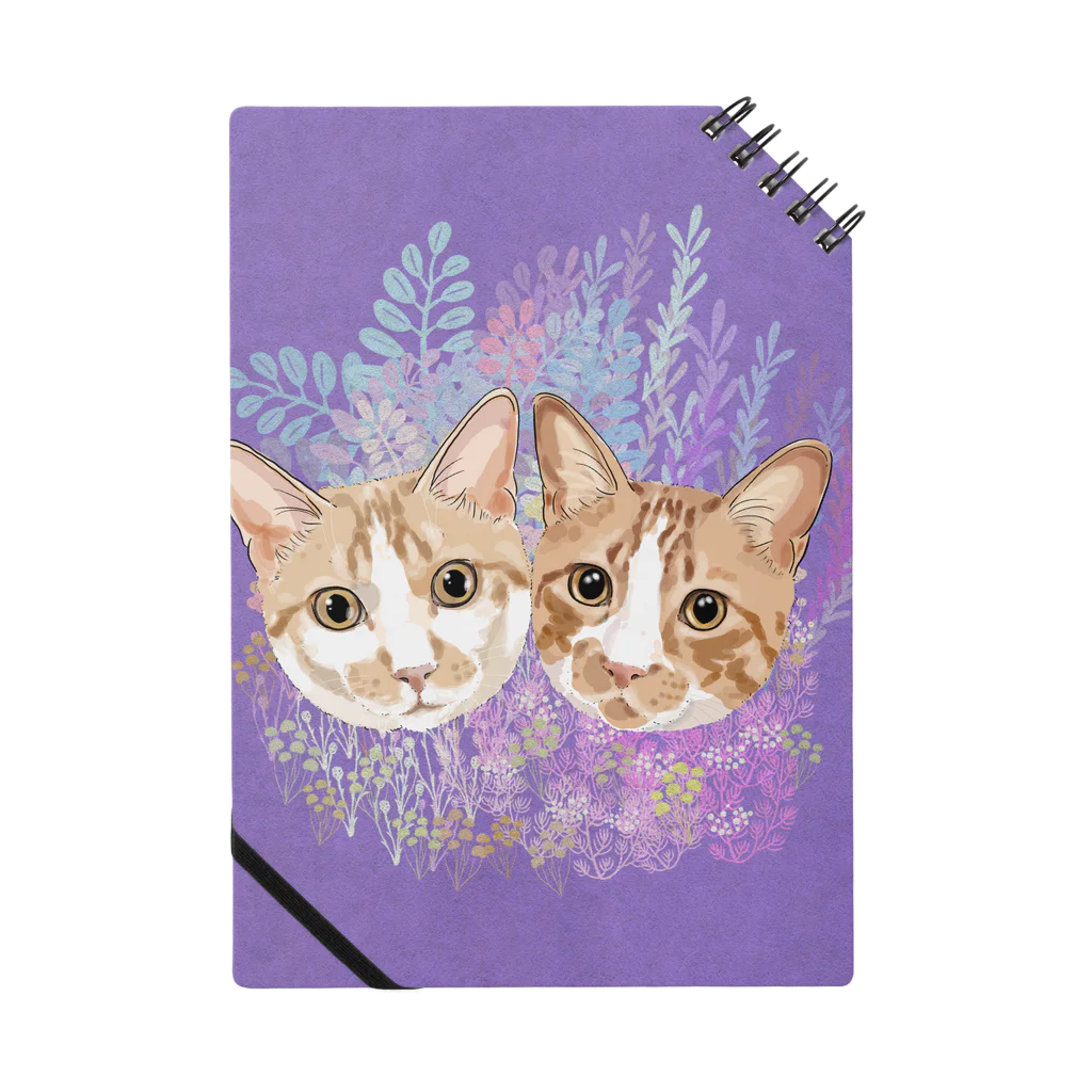 みきぞーん｜保護猫 ミッキー画伯と肉球とおともだちのrui&ram ×お花畑 Notebook