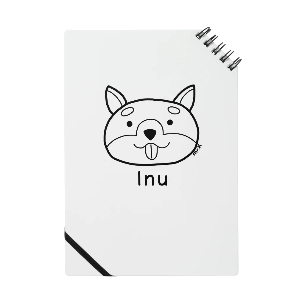 MrKShirtsのInu (犬) 黒デザイン Notebook