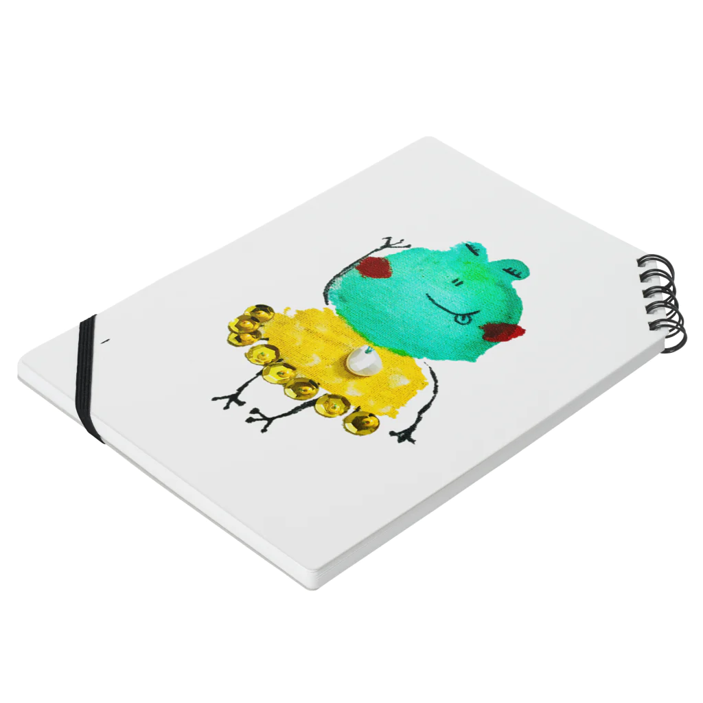 カエルがモチーフの世界にひとつだけのオリジナルデザイングッズのHAPPYカエル ノートの平置き