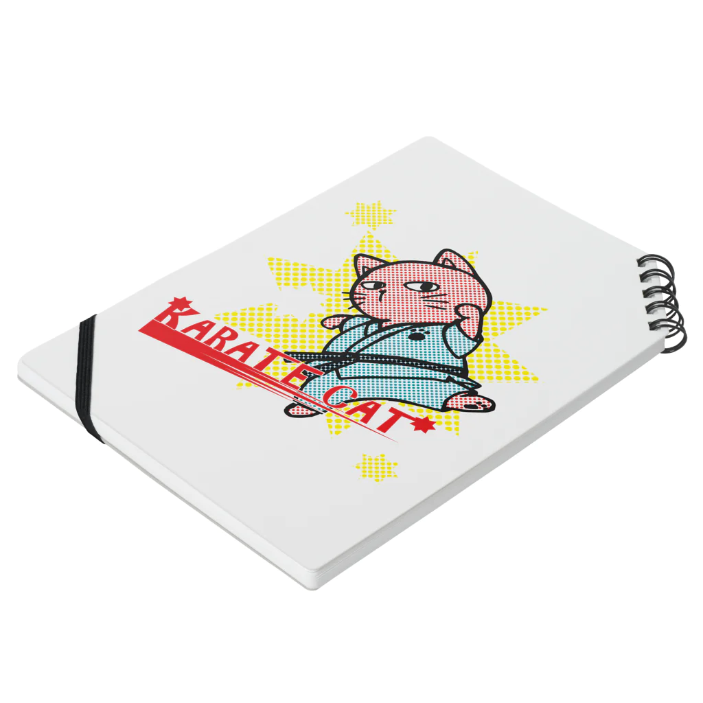 猫郎雑貨店の【猫郎雑貨店】KARATE　CAT Notebook :placed flat