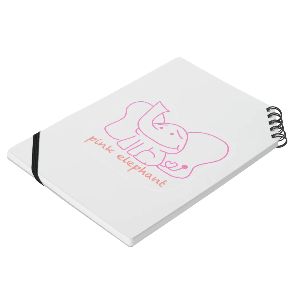 お絵描き屋さんのおみせ。のpink elephant Notebook :placed flat