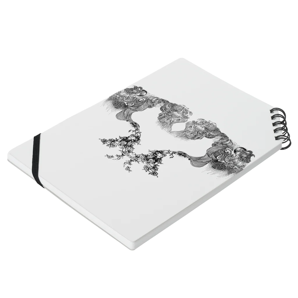 Thalassaの【Heart Rocaille】 Notebook :placed flat