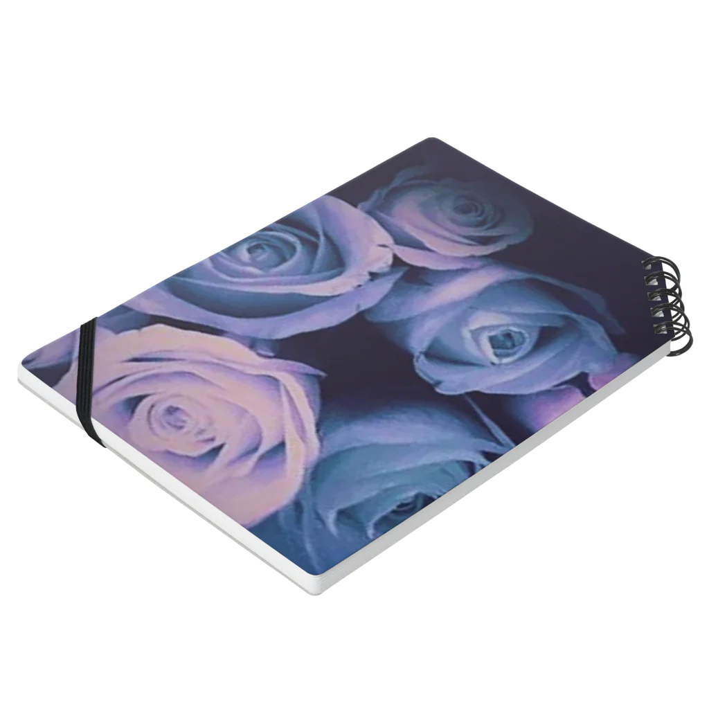 Anna’s galleryのBlue and Purple Roses Notebook :placed flat