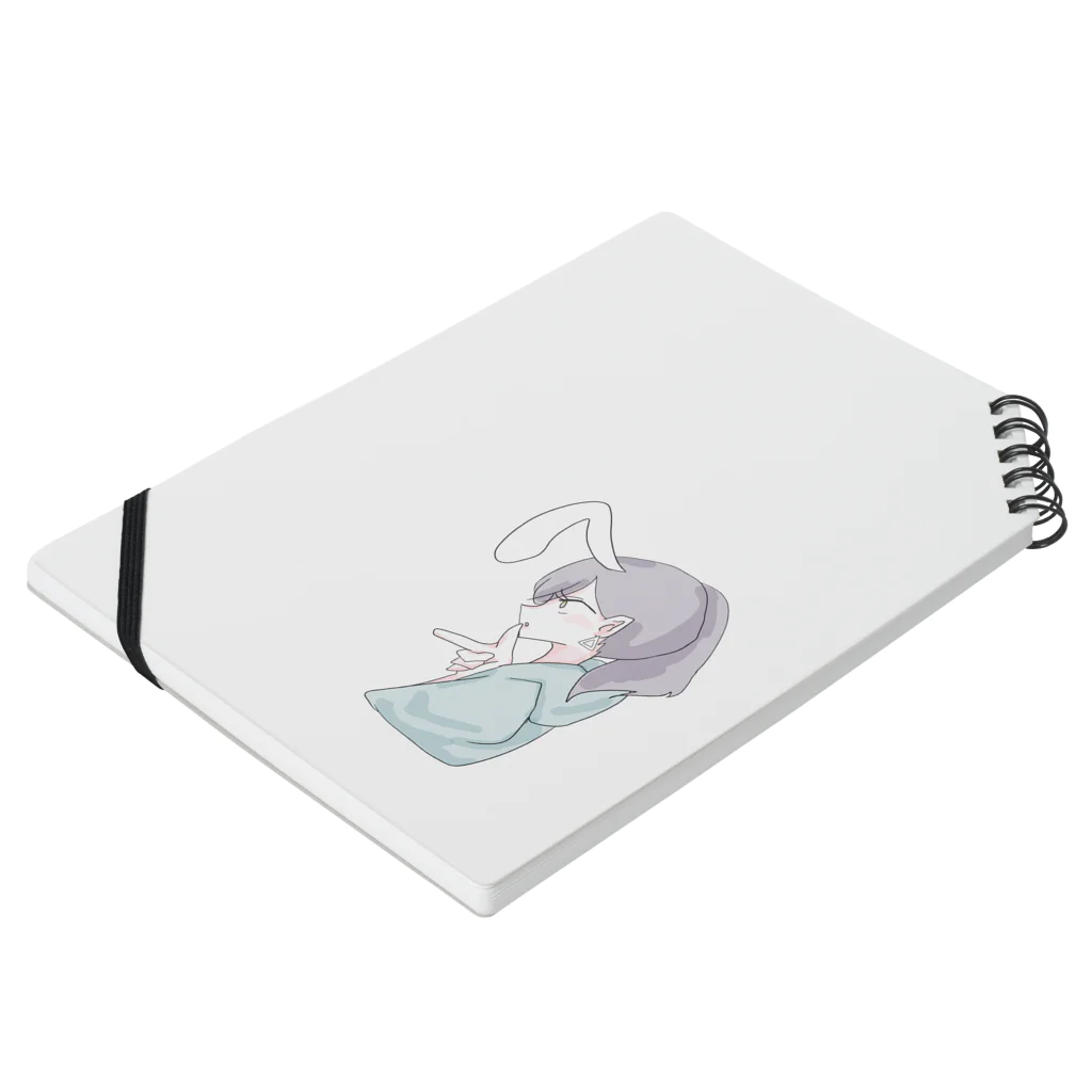 はくろ(Hakuro)のラムネのラムちゃん clear Notebook :placed flat