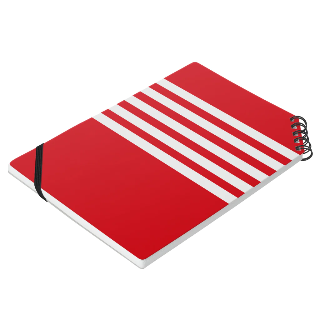 例のショップの例のボーダー（赤） Notebook :placed flat