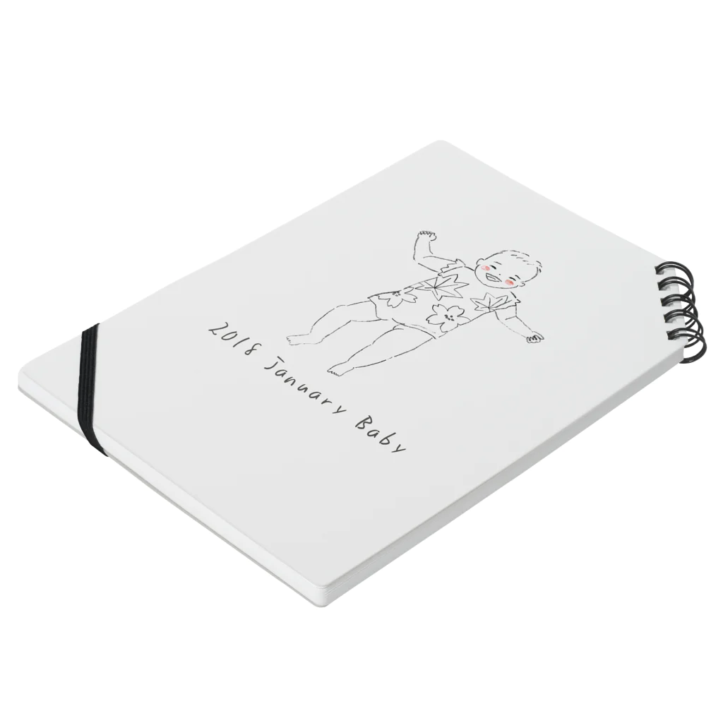 子どもの絵デザインのbaby021 Notebook :placed flat