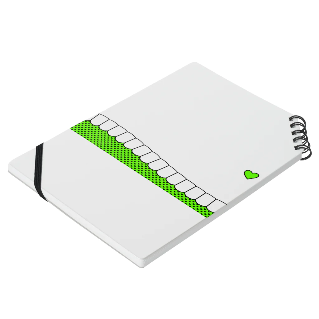 歯りきり雑貨店の歯-HA green Notebook :placed flat